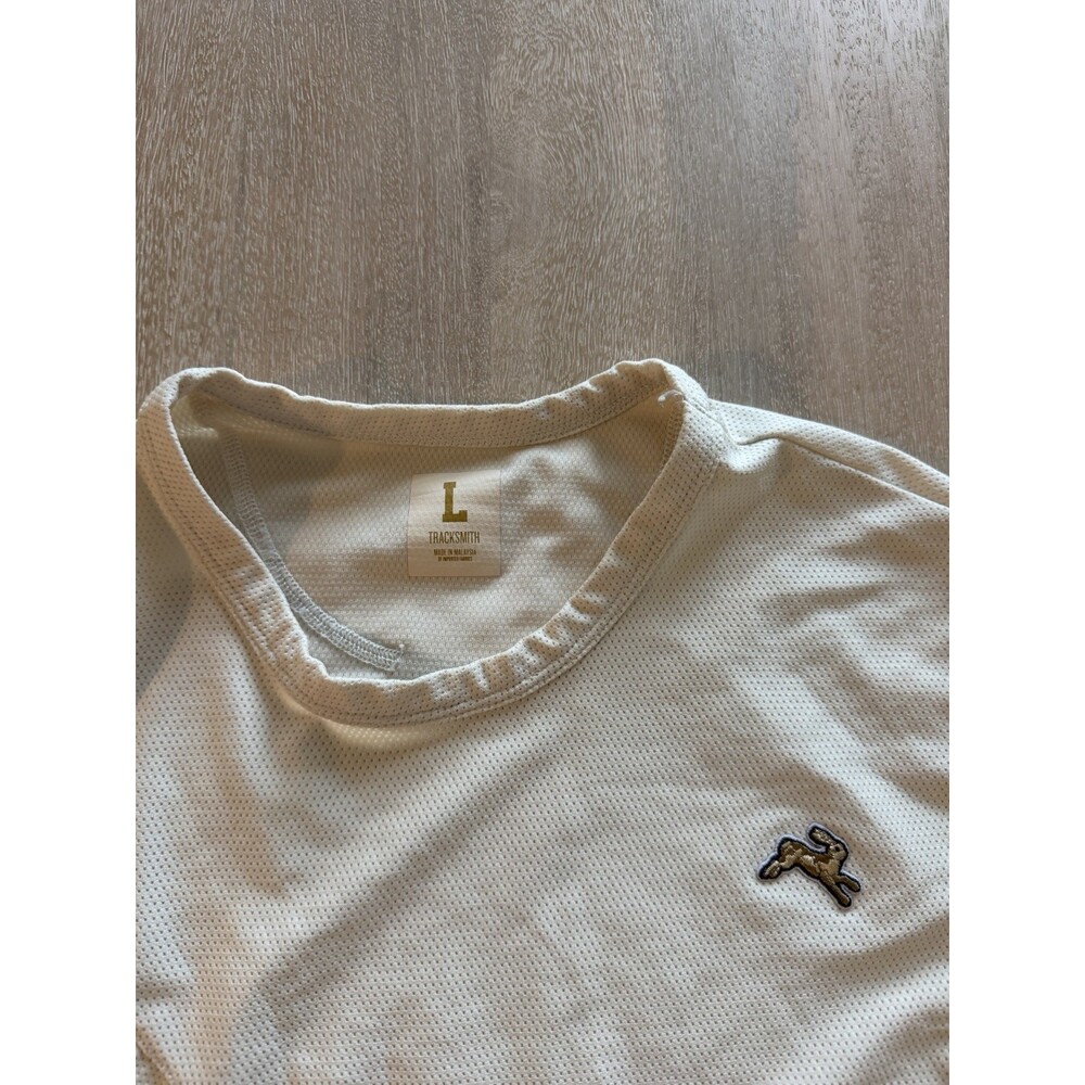 Tracksmith Van Cortlandt Tee in Ivory Stripe Men's Size Large - Picture 5 of 9
